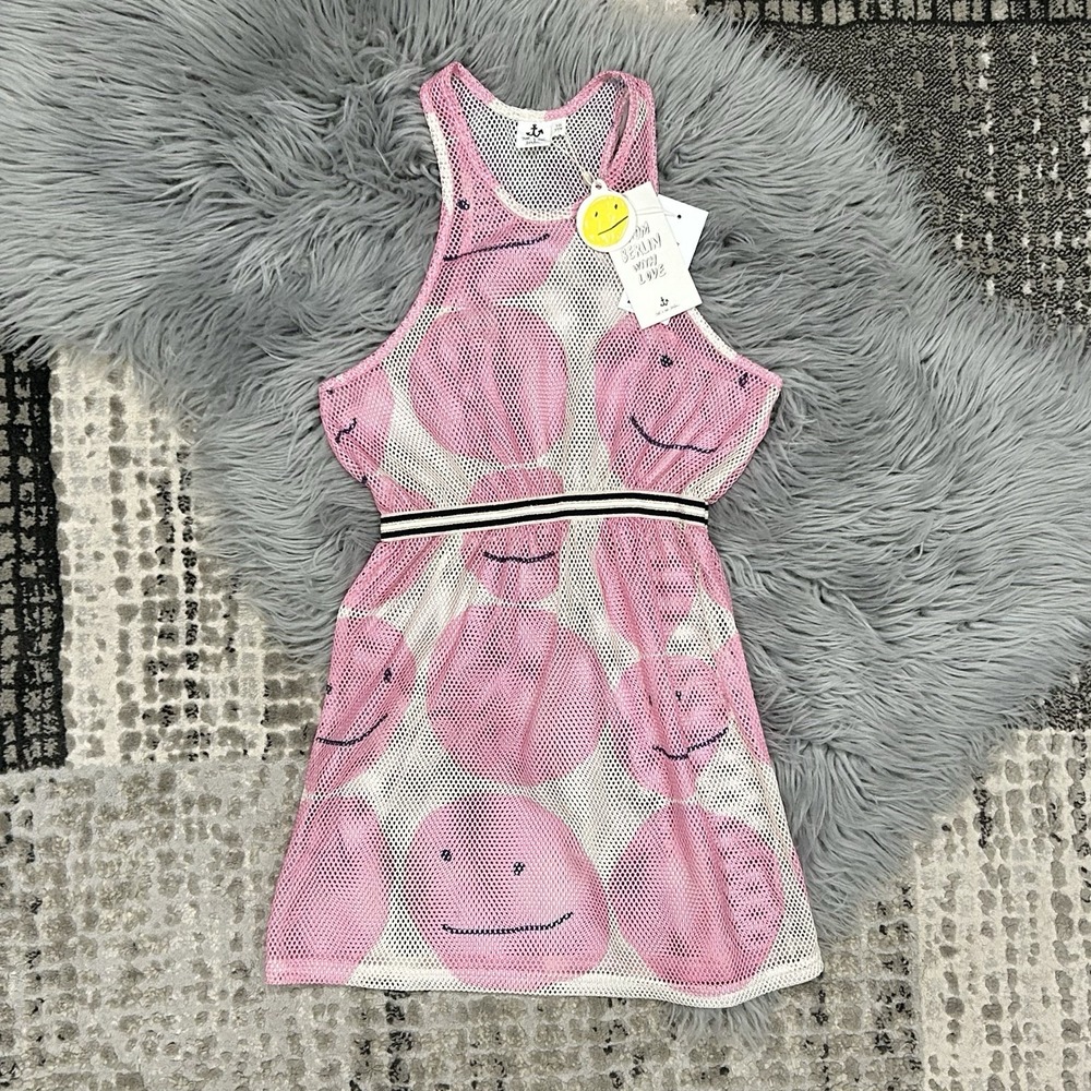 Noé & Zoë‎ Girls Pink Smiley Net Dress Size 10Y ($63) Swim Suit Cover Up